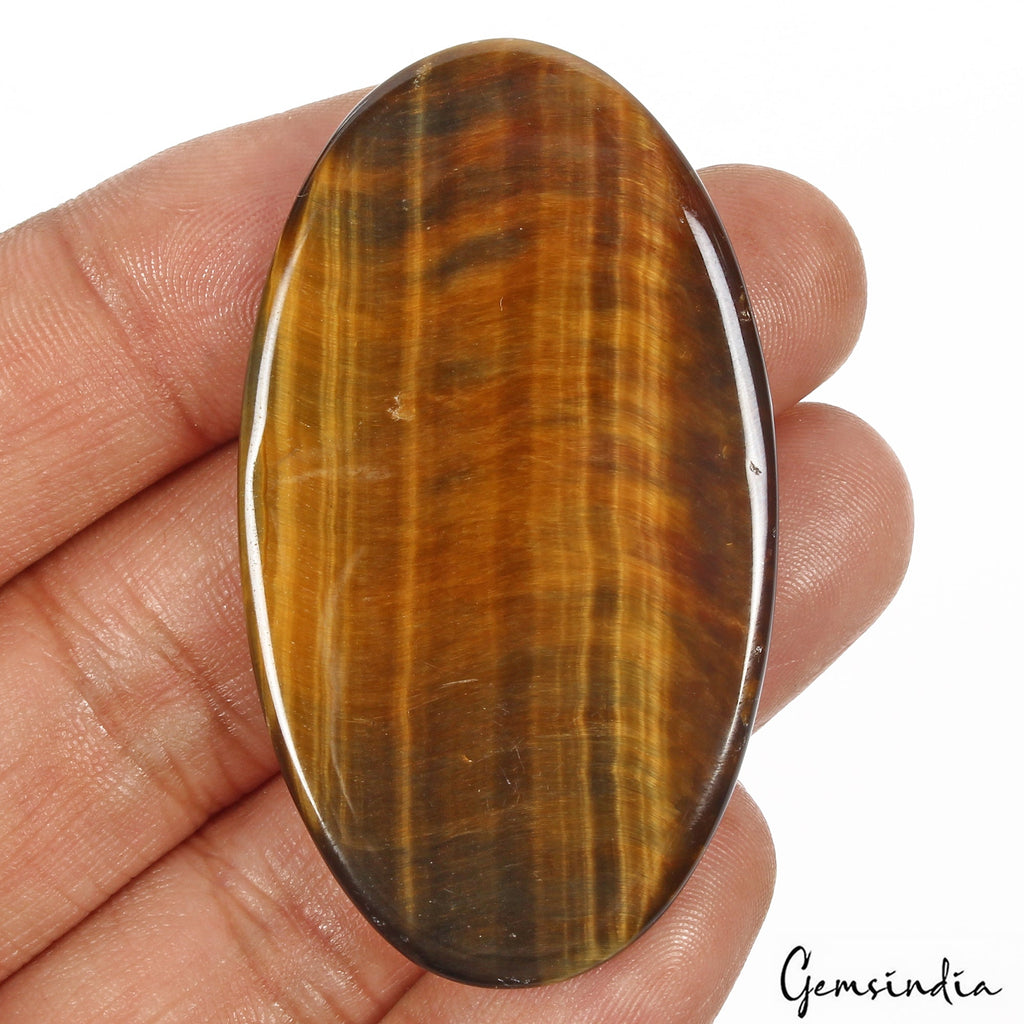 86.50 Cts Natural Untreated Brown Tiger Eye Oval Cabochon Loose Gem For Pendant