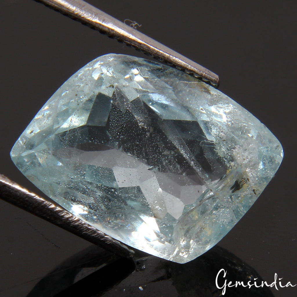 Certified 10.70 Ct Natural Untreated Blue Aquamarine Fancy Cut Rare Gem For Ring