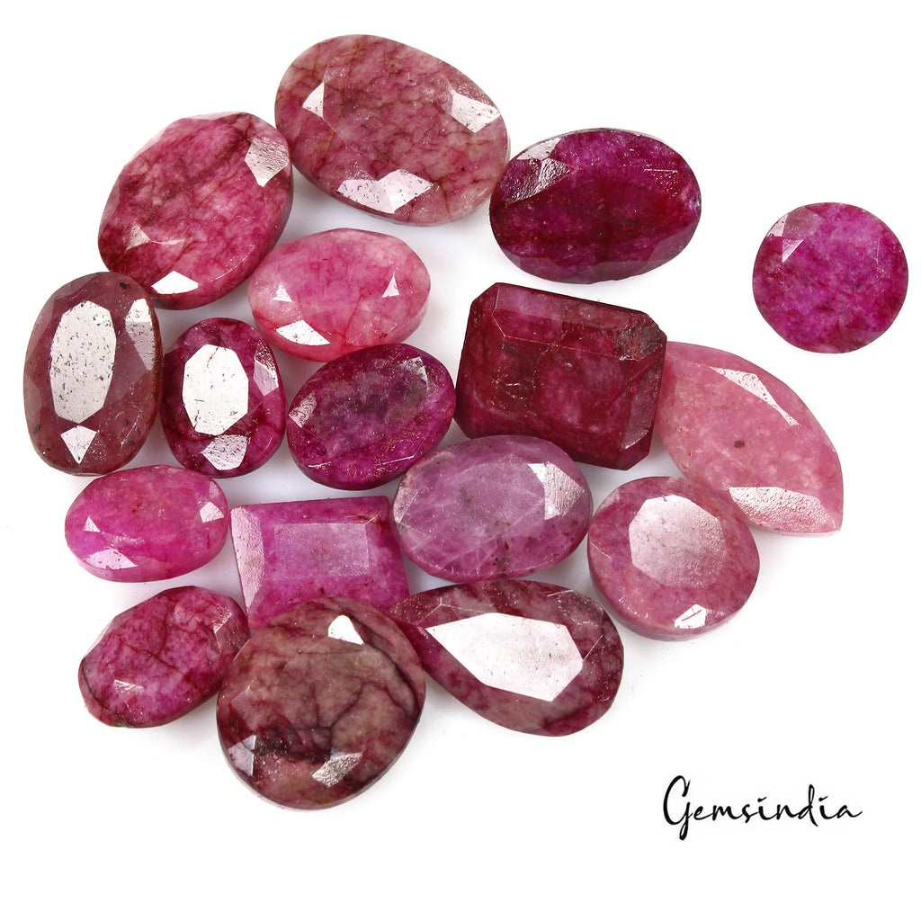 220 Ct/17 Pcs Natural USA Red Beryl Bixbite Mix Faceted Loose Gems Wholesale Lot