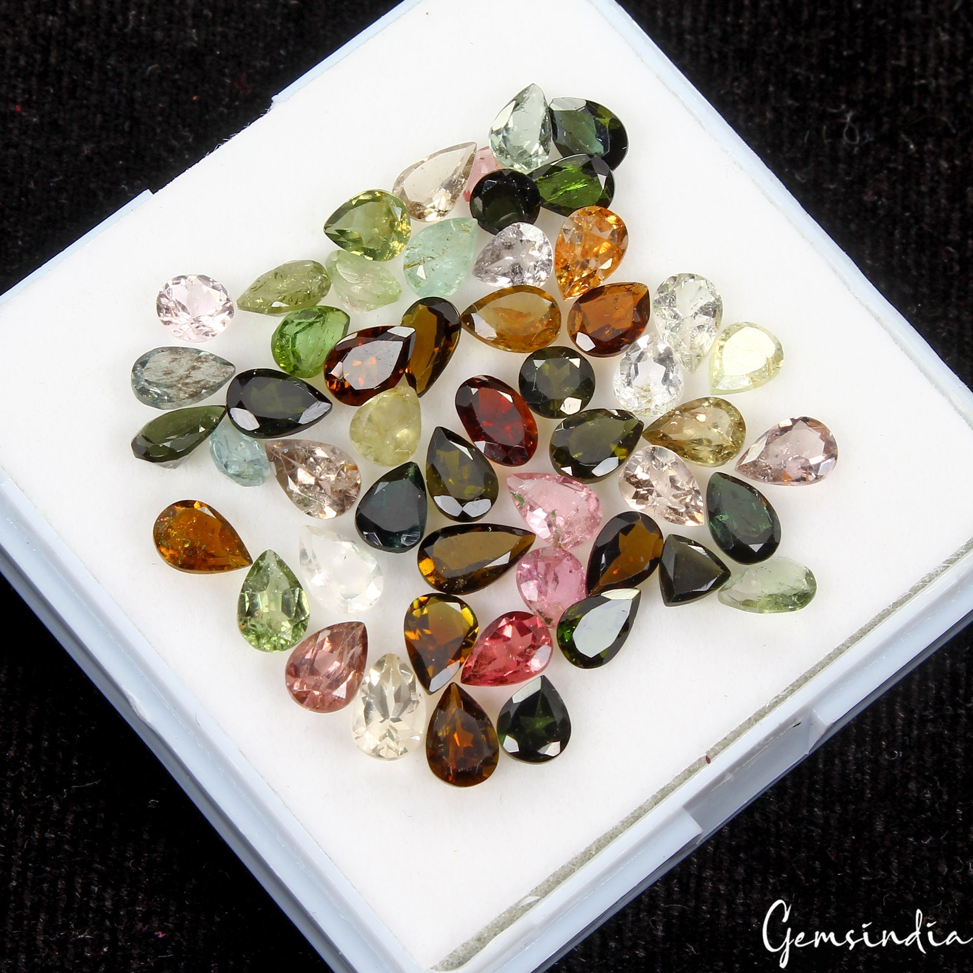 19.60 Cts/52 Pcs Natural Untreated Multi-Color Tourmaline Mix Cut Loose Gems Lot