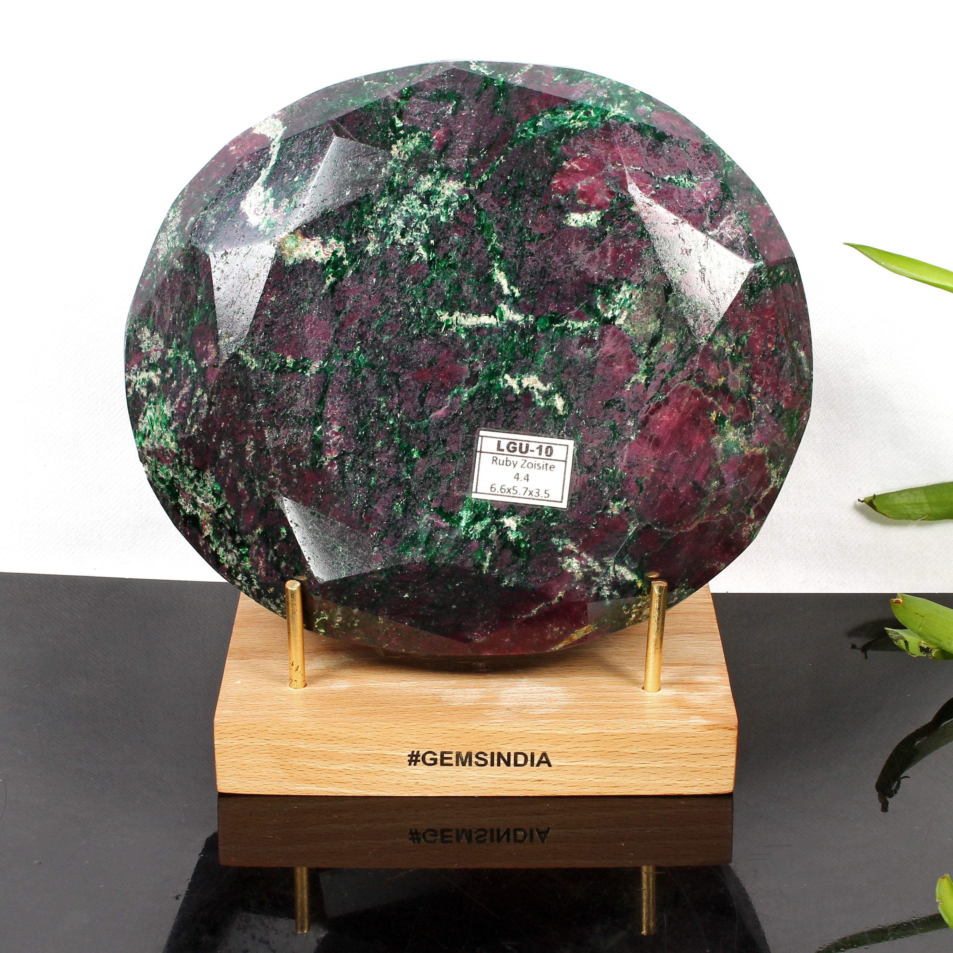 Large 4.4 Kg Natural Huge Green Red Ruby Zoisite Oval Faceted Untreated Gemstone