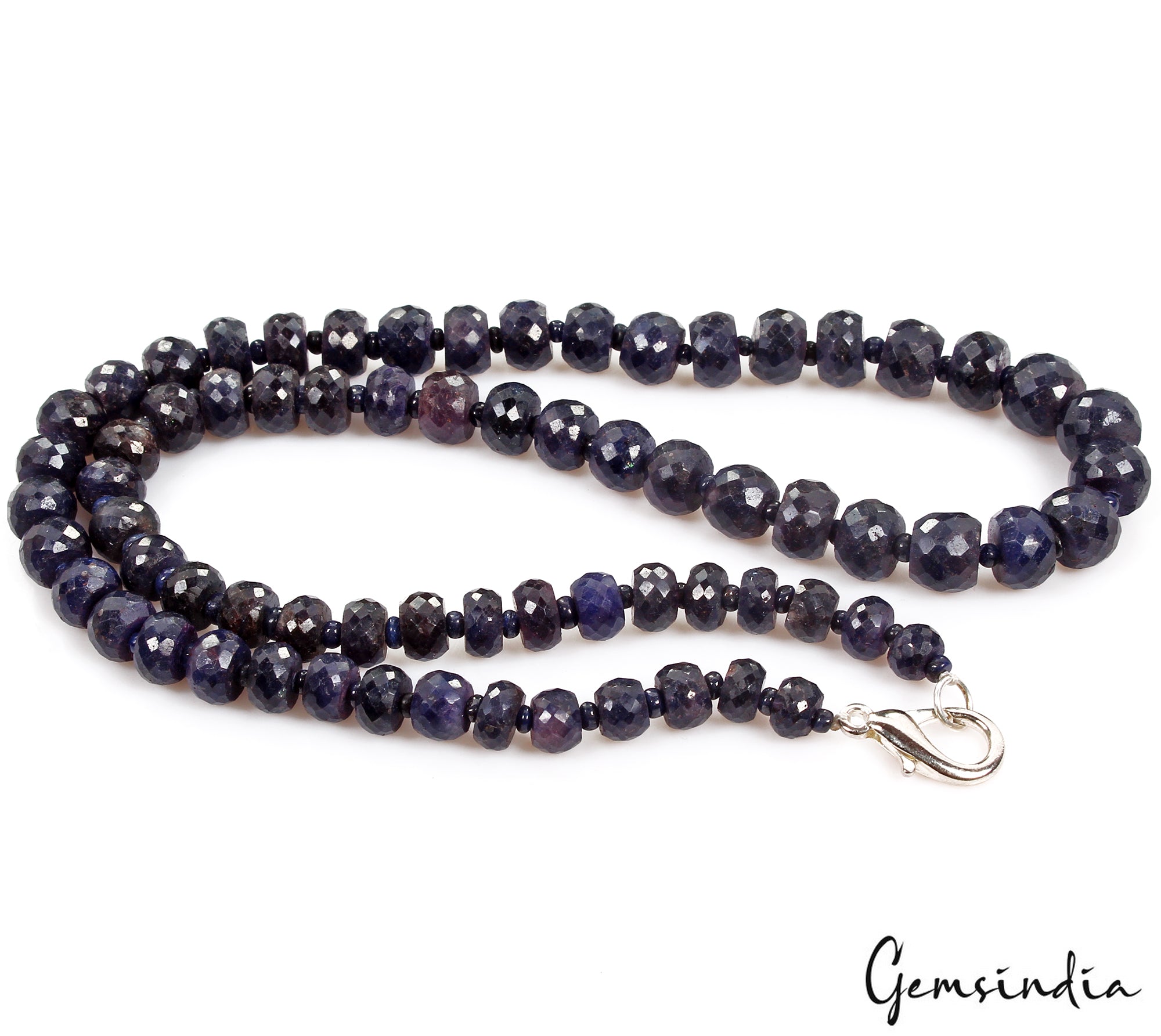 Blue Sapphire Necklace, Color Enhanced — 2mm to 9mm, 400 Ct