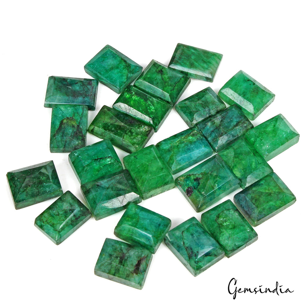 480 Ct/24 Pcs Natural Dark Green Brazilian Emerald Baguette Cut Loose Gems Lot