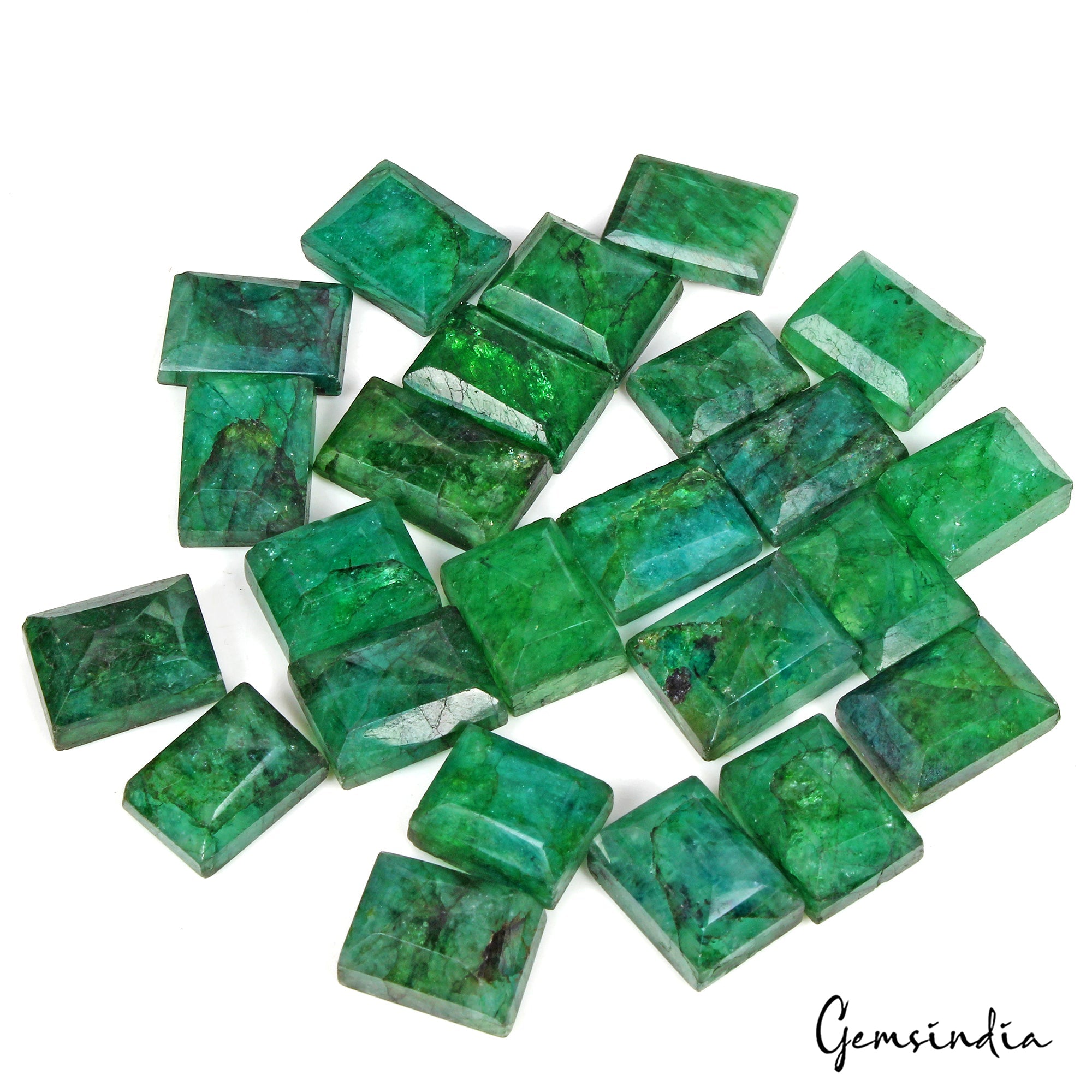 480 Ct/24 Pcs Natural Dark Green Brazilian Emerald Baguette Cut Loose Gems Lot