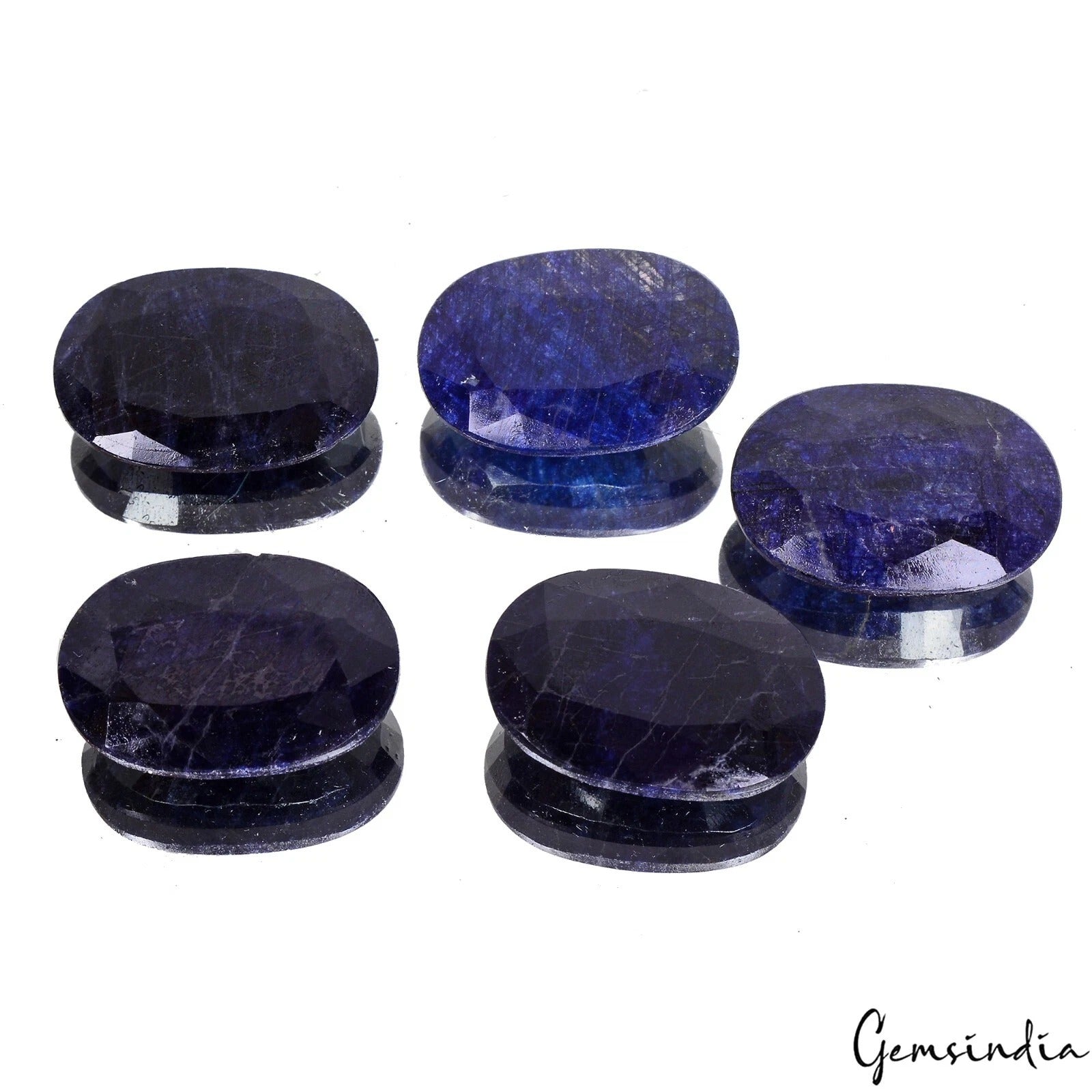 Certified 278.40 Ct/5 Pcs Natural Blue Sapphire Oval Cut Calibrated 30x20mm Gems