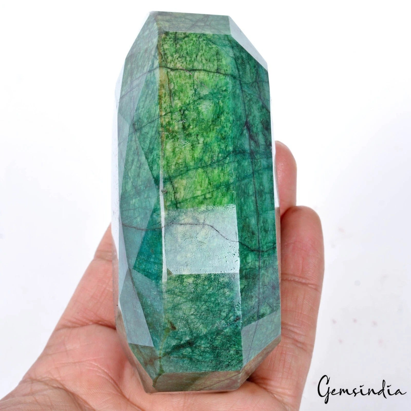 Emerald Loose Gemstone, Oval Cut, Color Enhanced — 104x70x46 mm, 3020 Ct, Brazil