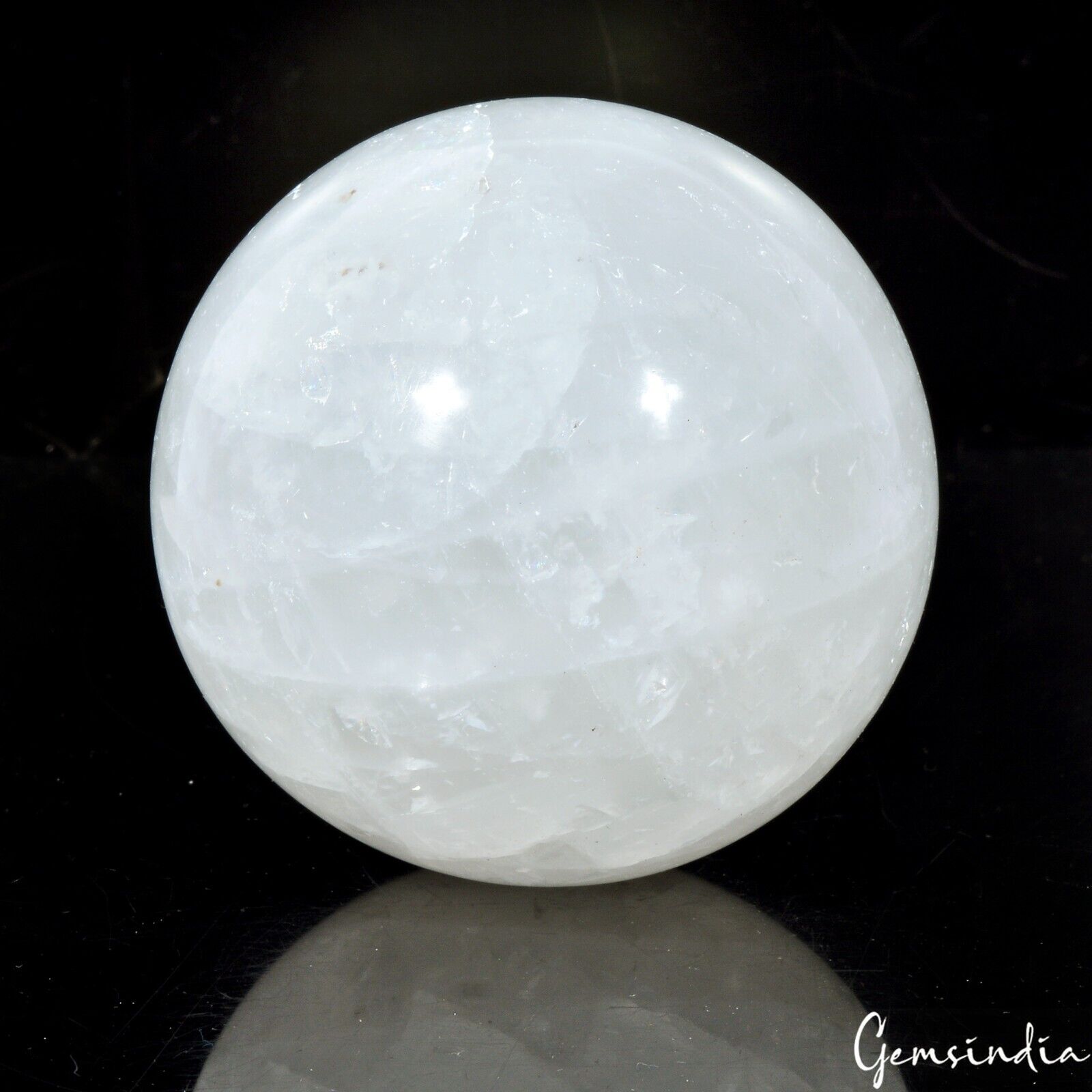 2900 Cts Natural Smooth Polished White Quartz Crystal Healing Sphere/Ball ~ 3"