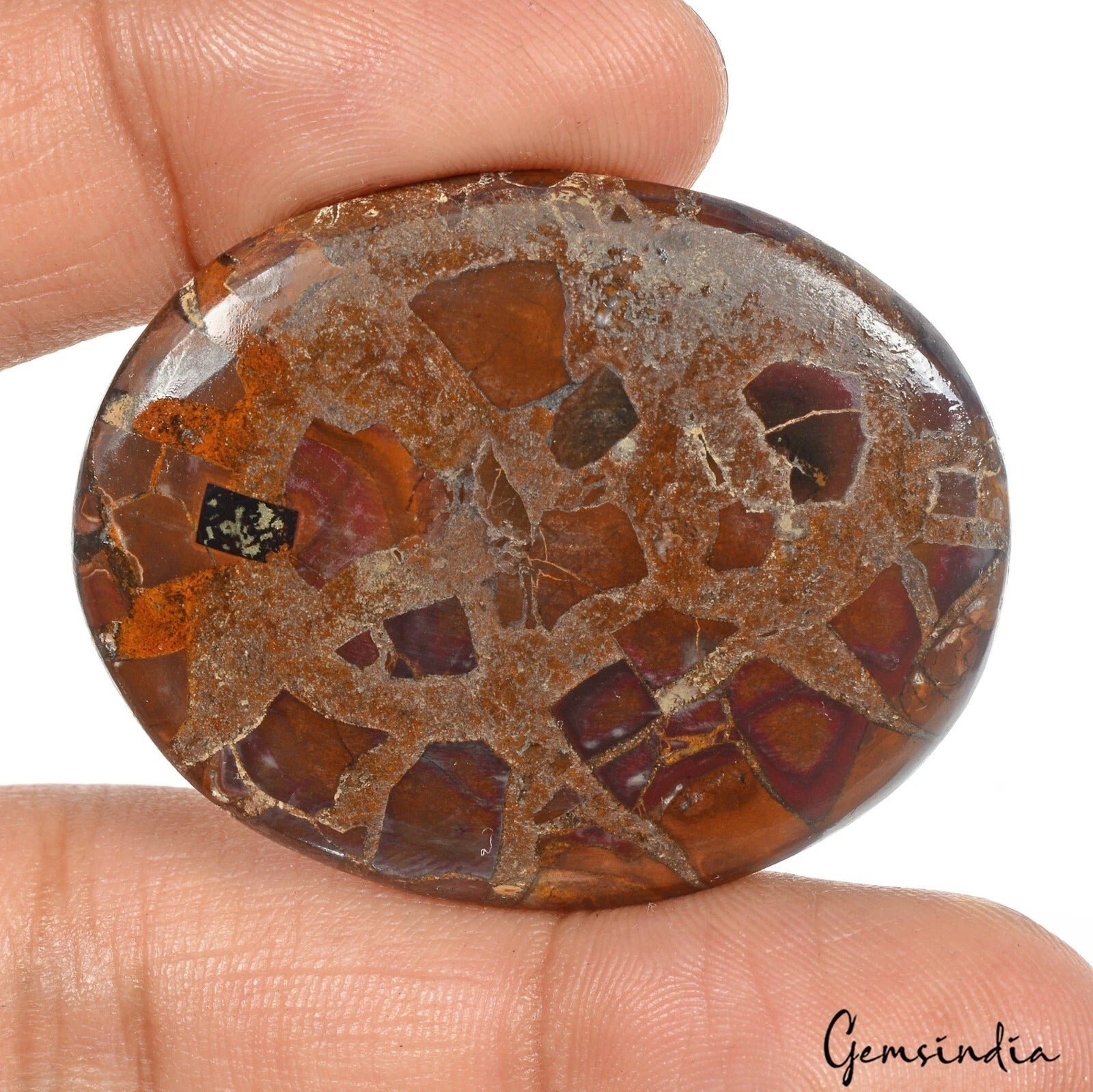 58.50 Cts Natural Untreated Bi-Color Spiderweb Design Septarian Oval Loose Gem