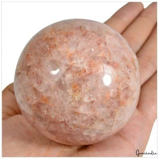 2100 Ct Natural Peach Aventurine Crystal Mineral Healing Gemstone Sphere/Ball