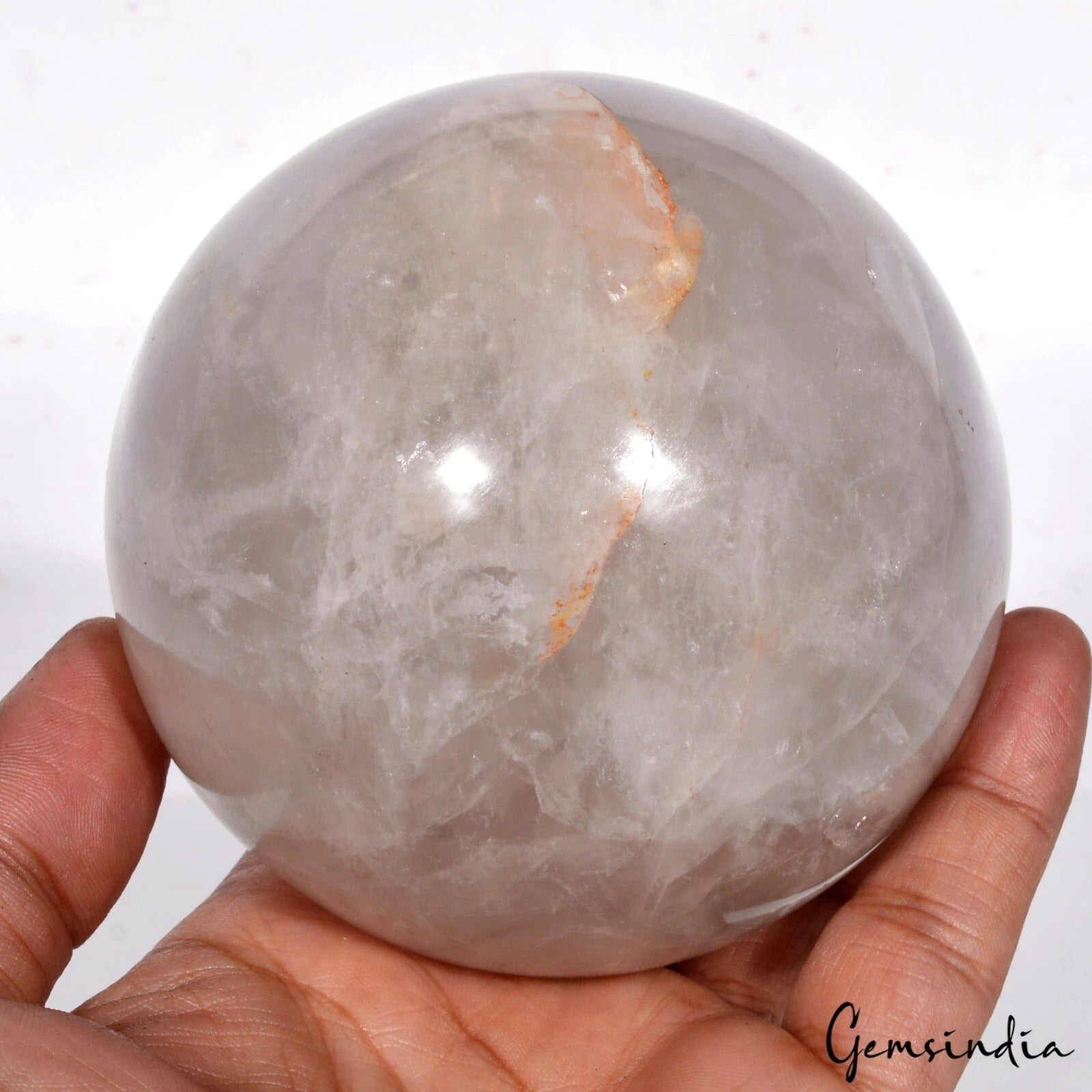 Large 1.1 Kilo Natural Untreated Smoky Quartz Healing Crystal Sphere With Stand