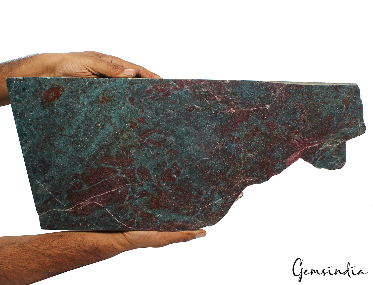 Ruby Kyanite Rough Specimen, Untreated, Red Green Blue Mix — 21.5x9.2x1 Inch, 6.3 Kg (31500 Ct), Madagascar