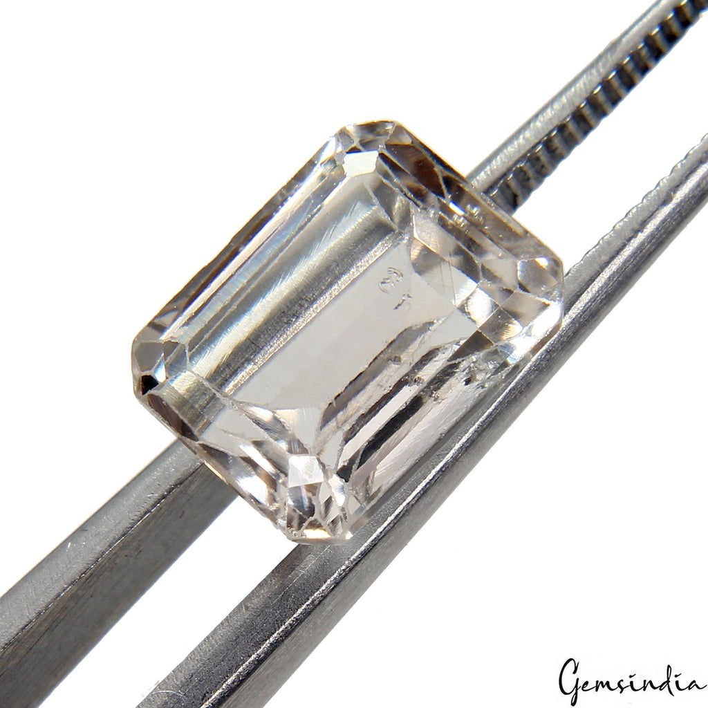 5.50Ct Natural High Quality Peach Morganite Emerald Cut Loose Certified Gemstone