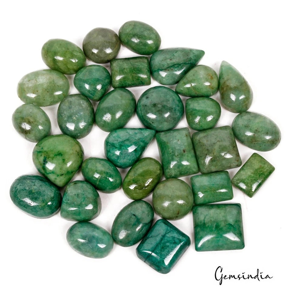 840 Cts Natural Green Brazilian Emerald Mix Cabochon Loose Wholesale Gemstones
