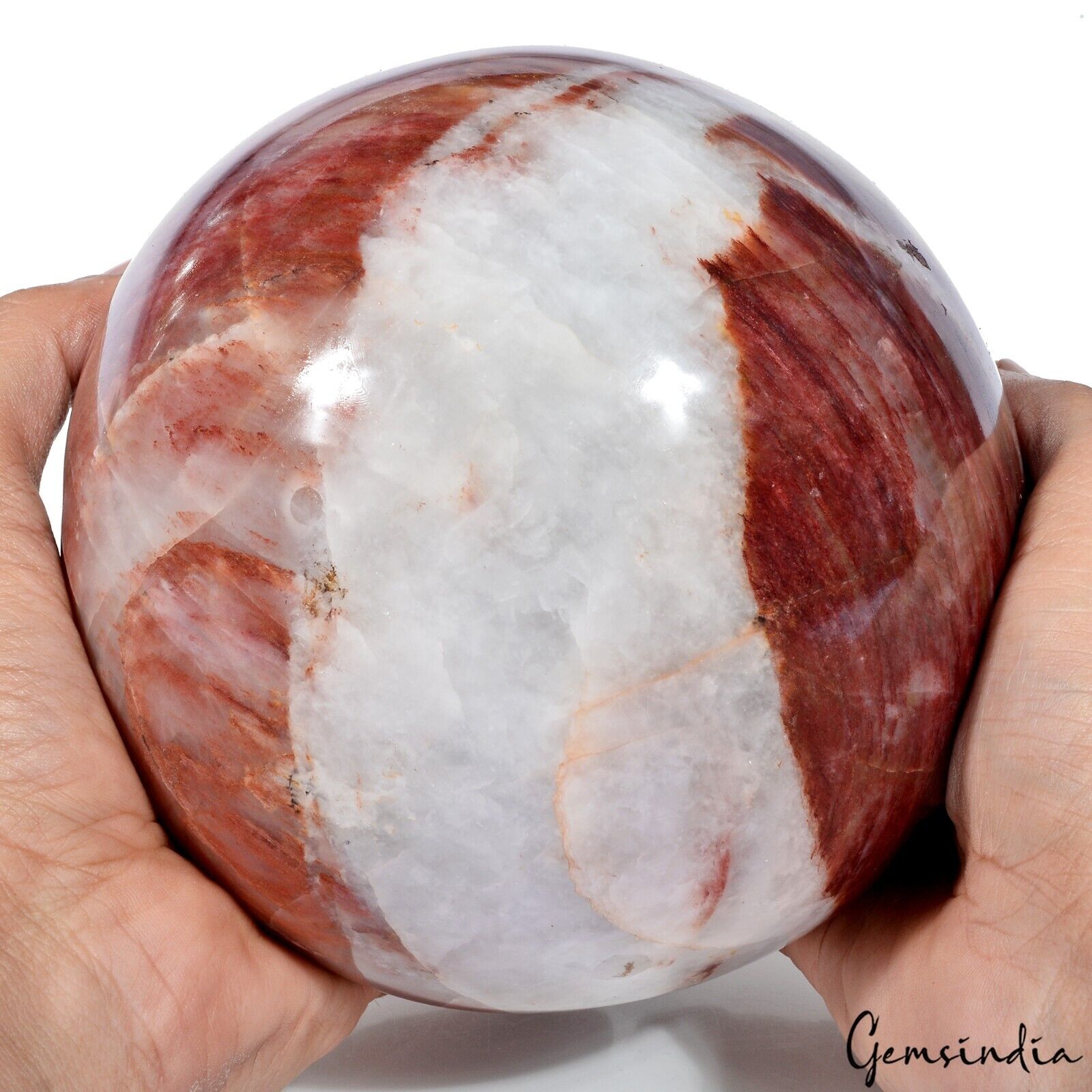 Red Jasper Sphere, Bi Color — 6.5 Inch in diameter, 5.2 Kg (26000 Ct), Madagascar