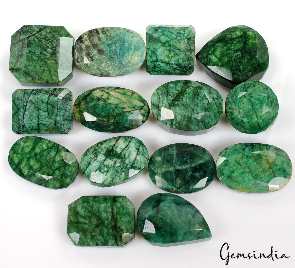 5200 Ct Natural Green Emerald From Brazil Loose 38-58mm Mix Cut Gemstones Lot