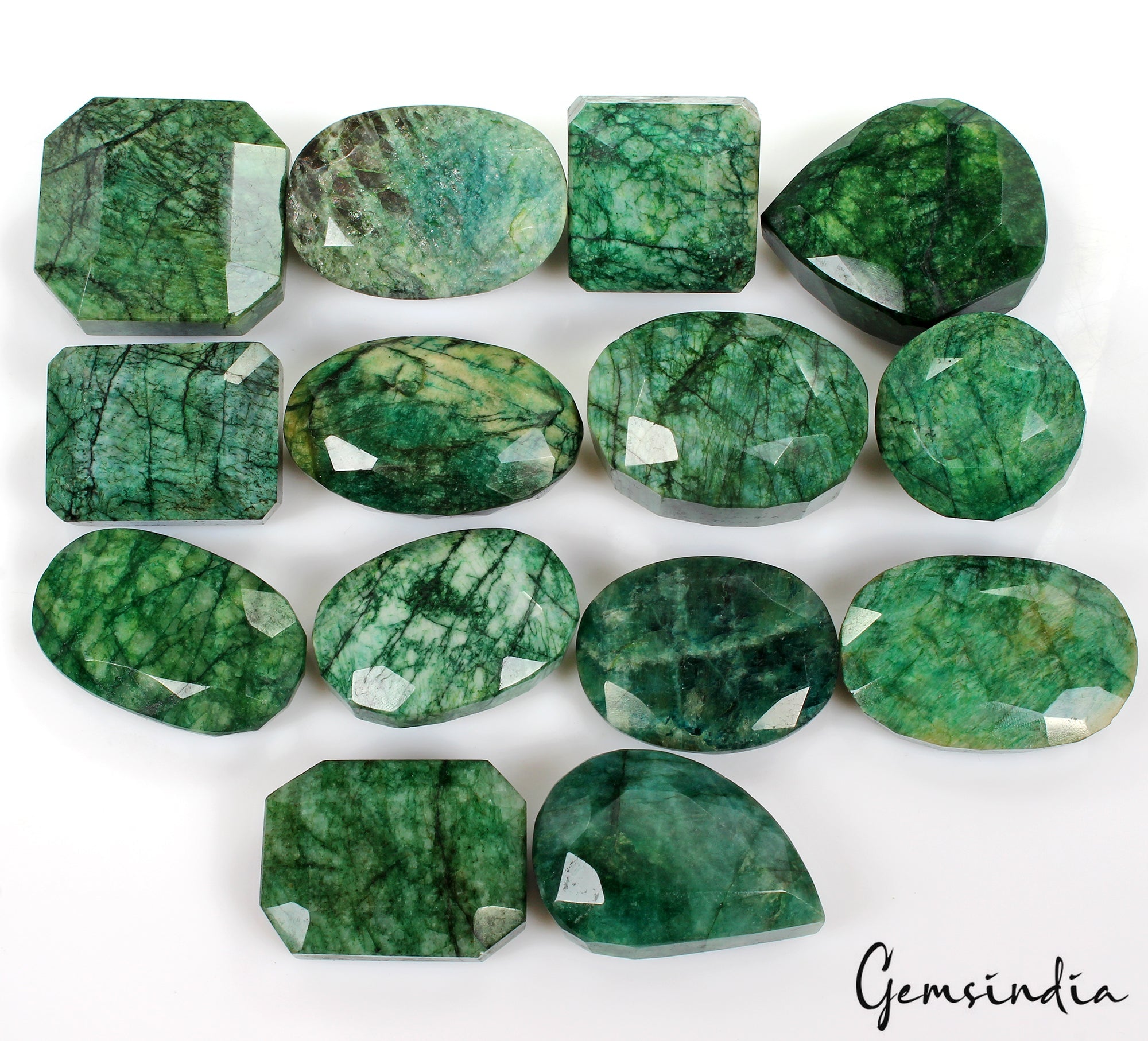 5200 Ct Natural Green Emerald From Brazil Loose 38-58mm Mix Cut Gemstones Lot