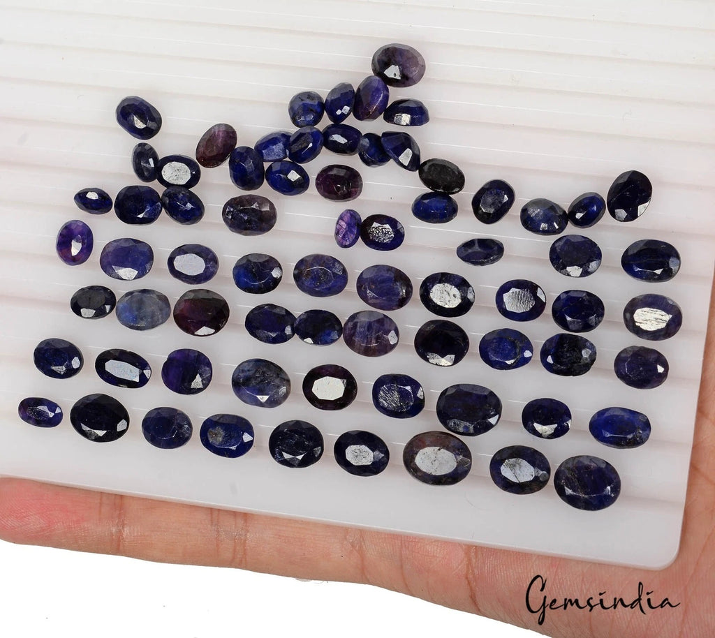 Blue Sapphire Lot, Loose Gemstone, Color Enhanced — 70 Pieces, 6mm to 10mm, 150.00 Ct, Madagascar