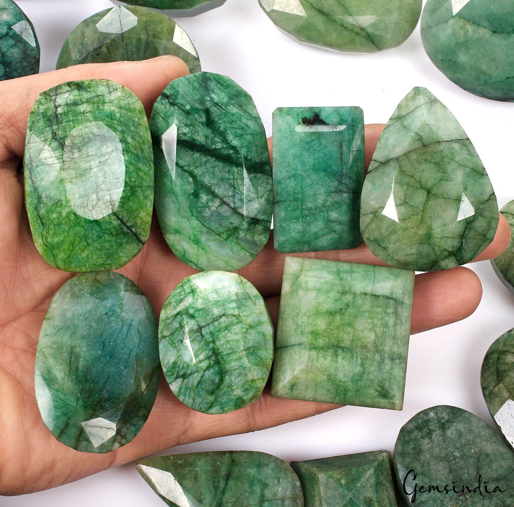 Natural Huge Green Emerald Brazilian 7600 Ct Mix Cut Loose Gemstones Lot 29-59mm