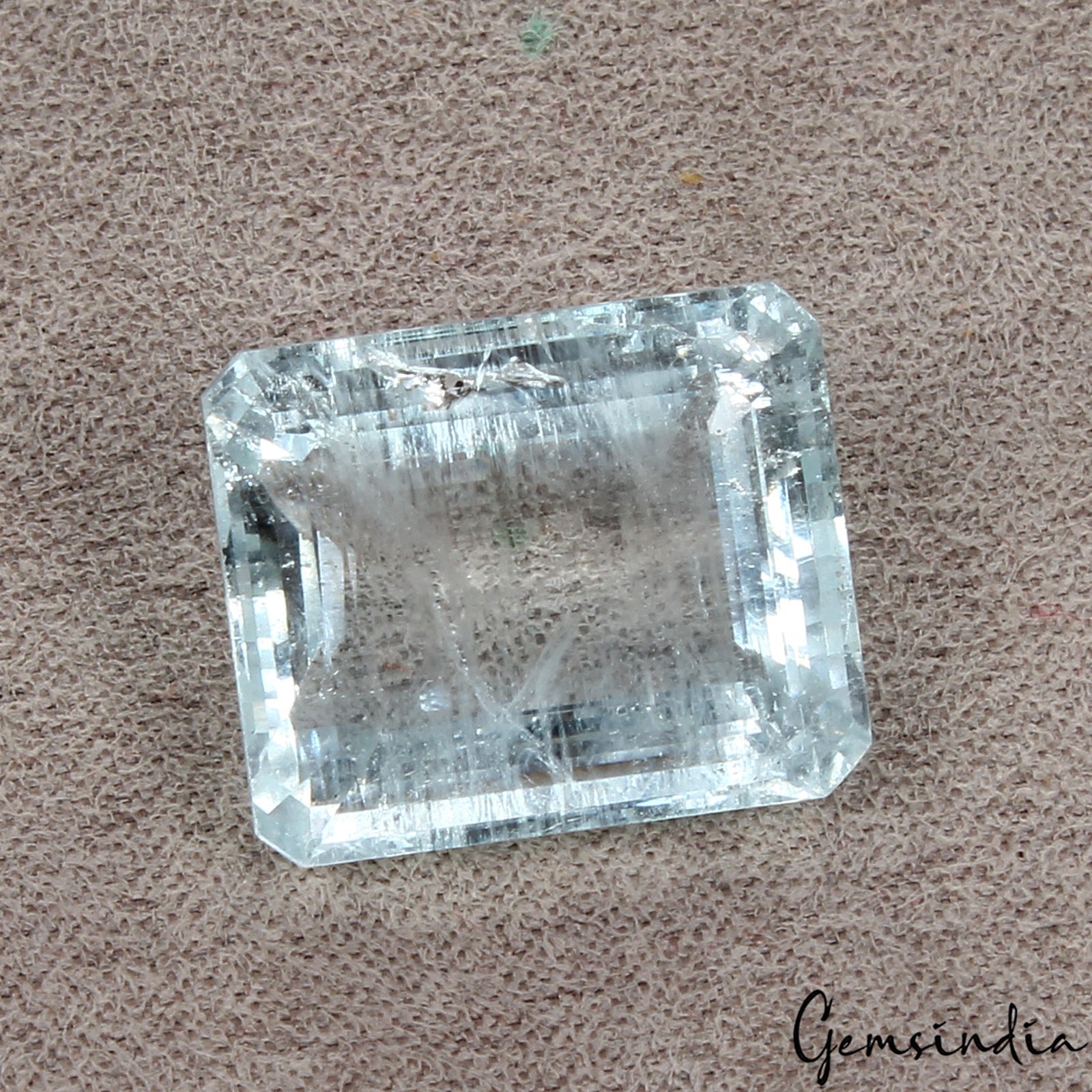 22.90 Cts Blue Santa Maria Aquamarine Emerald Cut Gem From Brazil, Natural Color