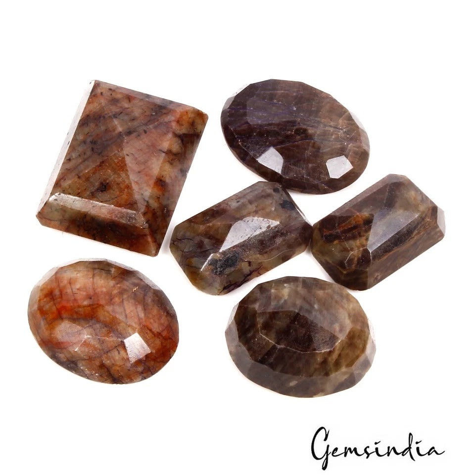 Sapphire Lot, Loose Gemstone, Untreated, Brown — 6 Pieces, 23mm to 29mm, 320 Ct