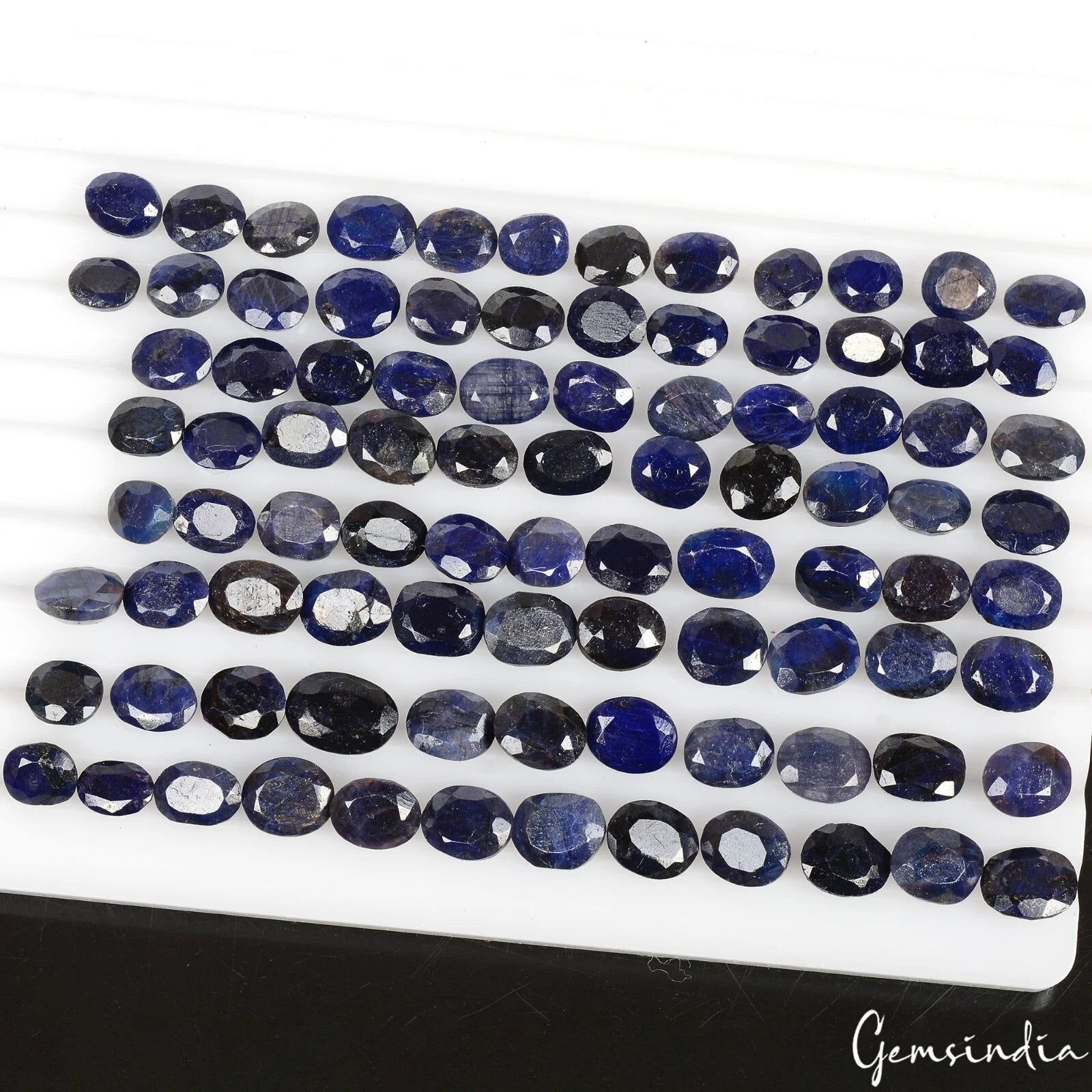Blue Sapphire Lot, Loose Gemstone, Color Enhanced — 90 Pieces, 6mm to 10mm, 213 Ct, Madagascar