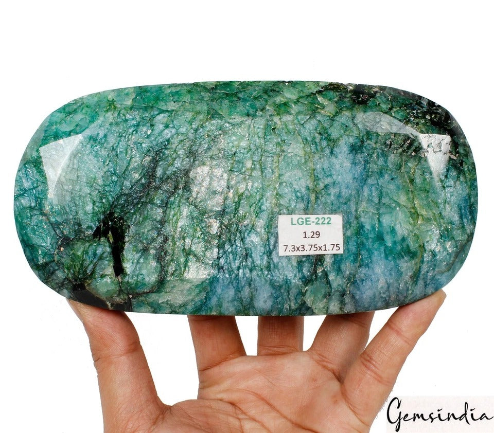 1290 Gram Natural Green Emerald Oval Cut Earth Mined Huge Brazilian Gemstone