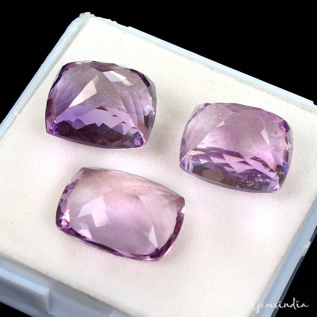 Amethyst Lot, Loose Gemstone, Purple — 3 Pieces, 16mm to 18mm, 52.00 Ct, Brazil