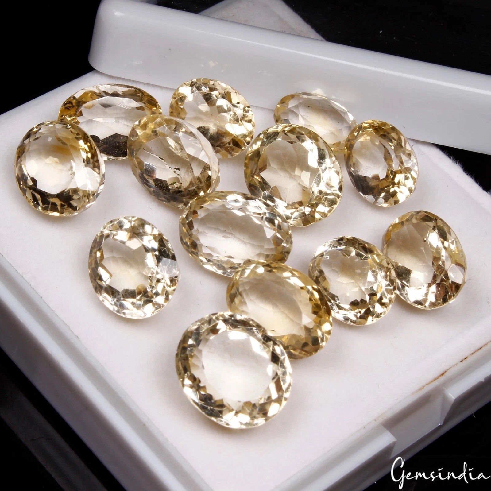 70.20 Ct/13 Pcs Natural Untreated Citrine Quartz Oval Cut Loose Gems for Jewelry