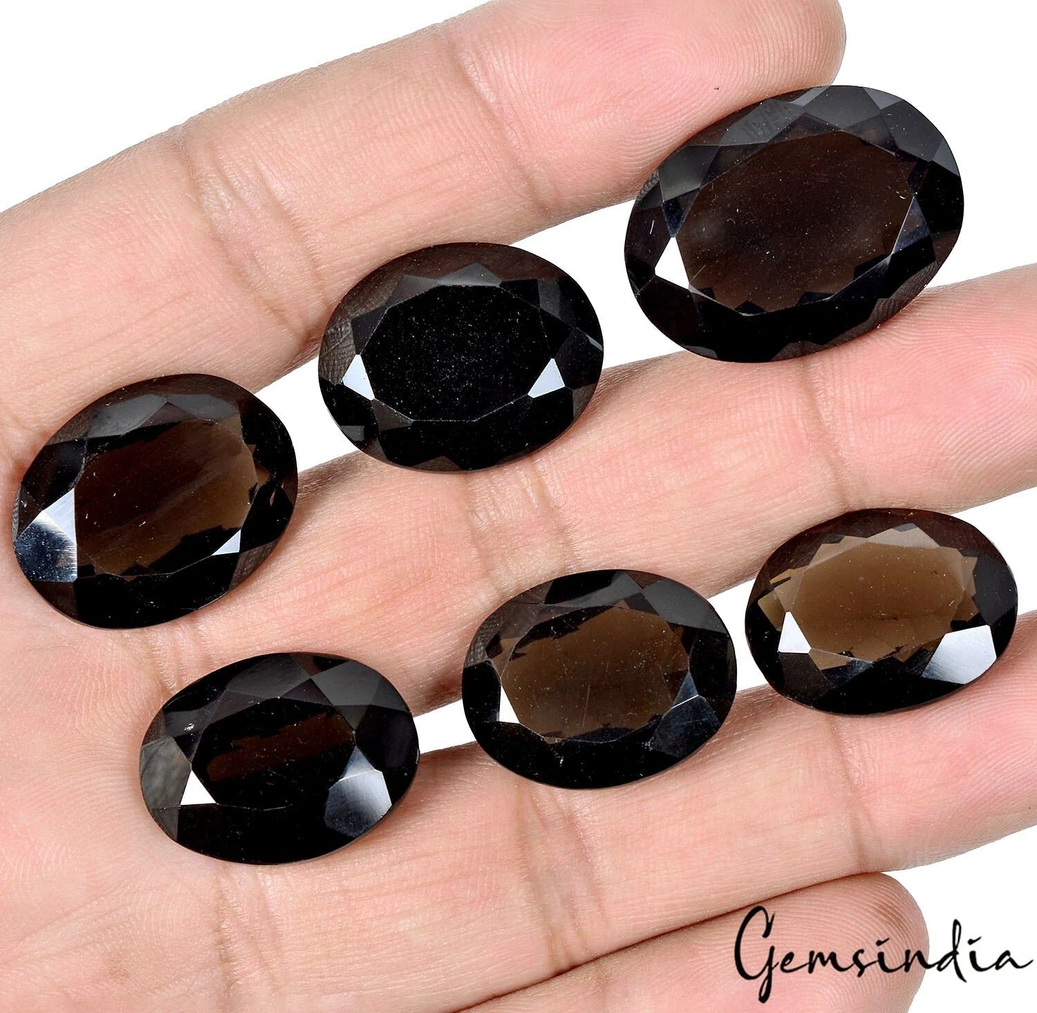 Certified 145.20 Cts/6 Pcs Natural Brown Smoky Quartz Oval Cut Loose For Jewelry