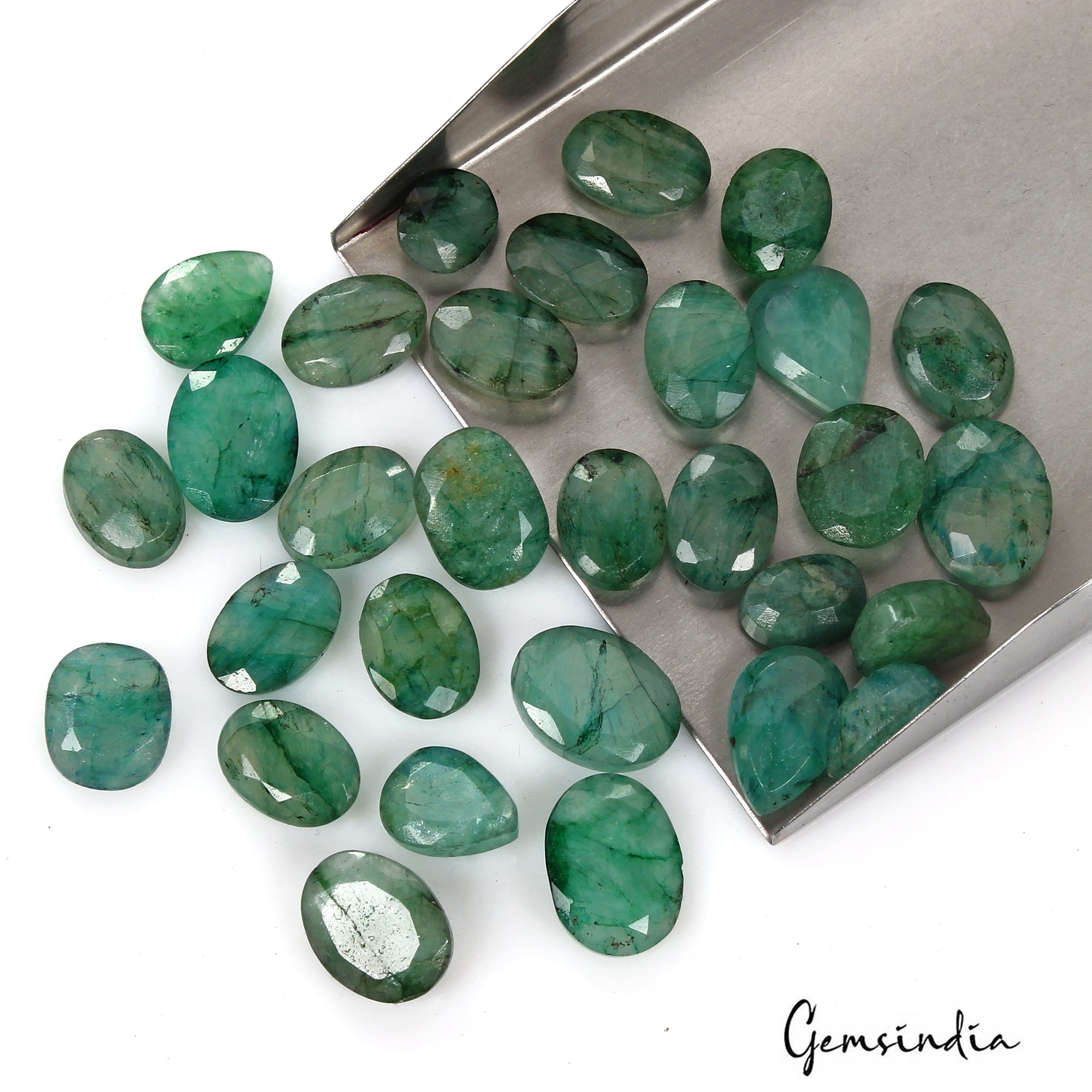200 Cts/ 30 Pcs Natural Brazilian Blue Green Emerald Mix Cut Wholesale Gems Lot