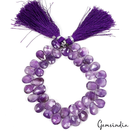 Amethyst Beaded Strand, Untreated — 10mm to 12mm, 131.60 Ct, Brazil