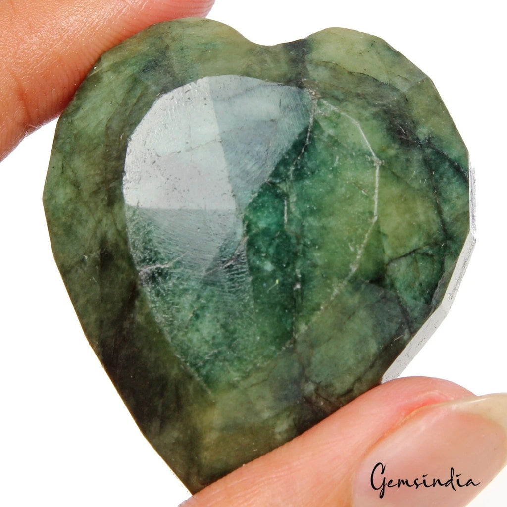 220.00 Ct Natural Green Brazilian Emerald Heart Faceted Earth Mined Loose Gems