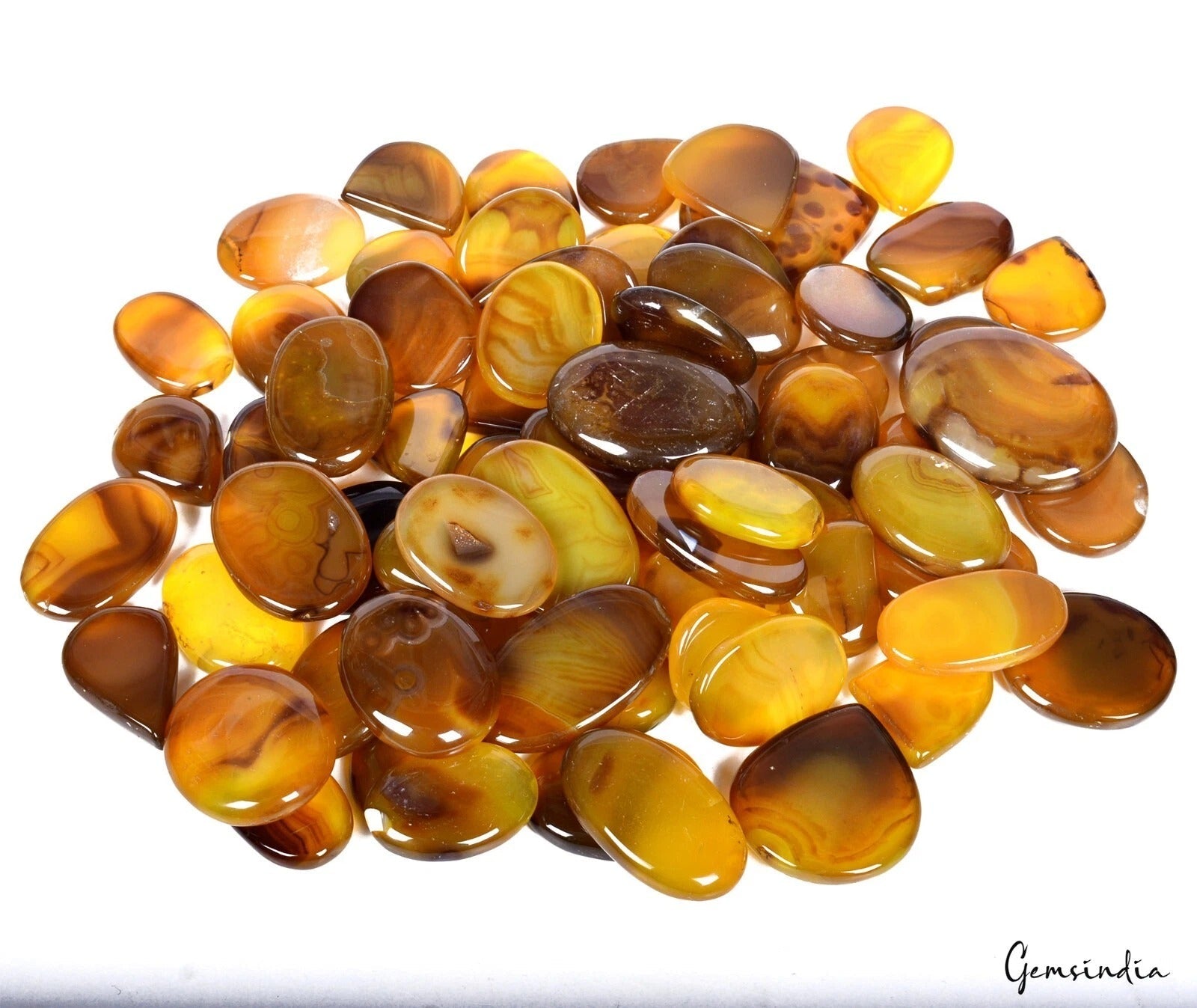 3500 Cts Natural Amazing Yellow Brown Onyx Wholesale Gemstone Lot Mix Cabochon