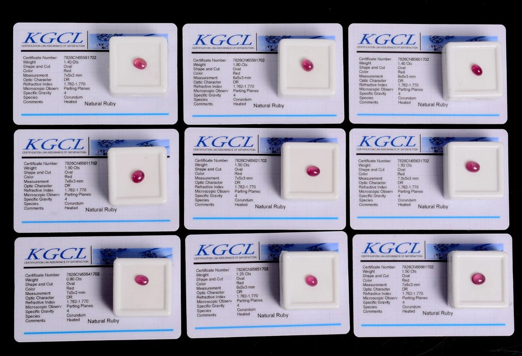 Certified 12.75 Ct Natural Red Ruby Mozambique Oval Cabochon Loose Gemstones~9Pc