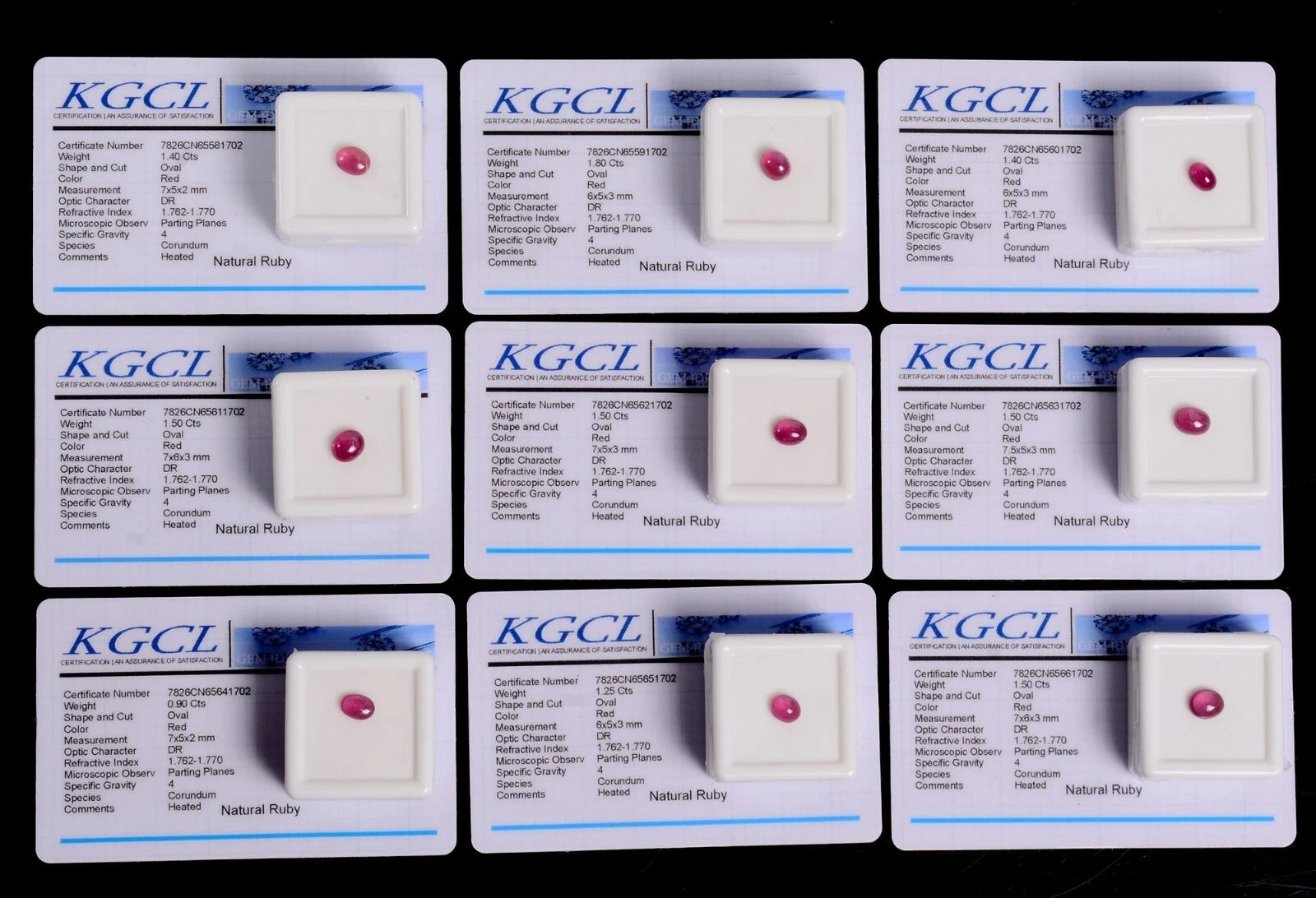 Certified 12.75 Ct Natural Red Ruby Mozambique Oval Cabochon Loose Gemstones~9Pc