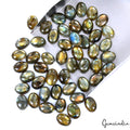 400 Cts/50 Pcs Natural Peach Flashy Labradorite Oval Calibrated 15x12mm Gems Lot