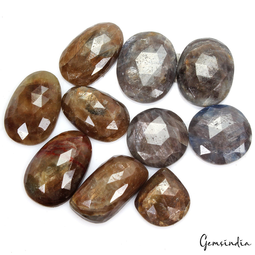 10 Pcs Natural Sapphire 21-30mm Unheated Mix Checker Cut Loose Gemstone 360 Ct