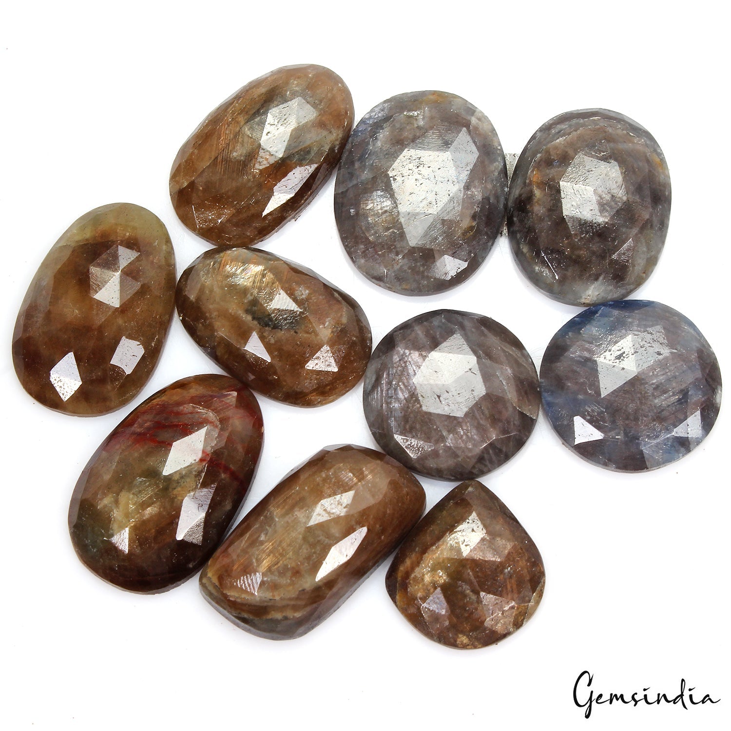 10 Pcs Natural Sapphire 21-30mm Unheated Mix Checker Cut Loose Gemstone 360 Ct