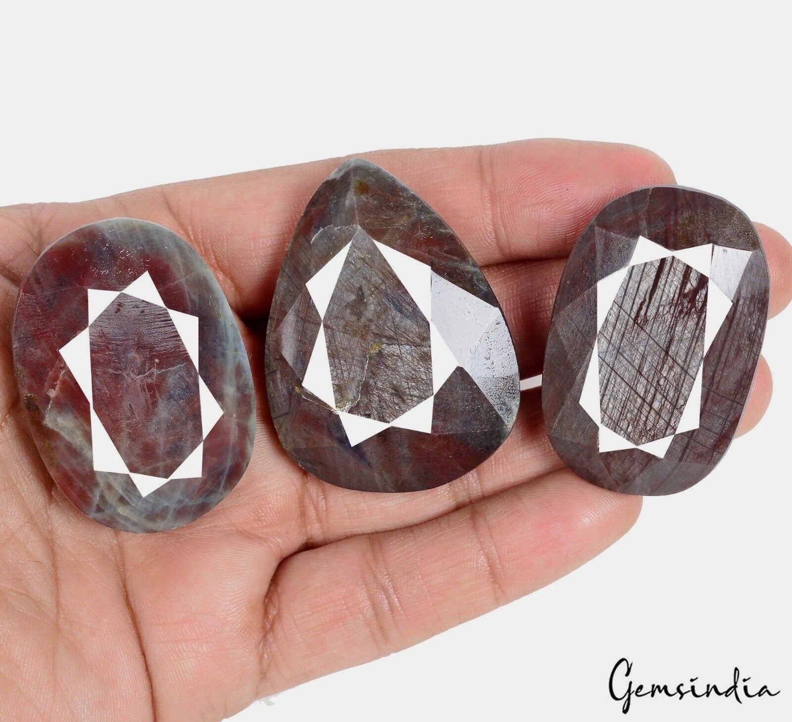 Sapphire Lot, Loose Gemstone, Untreated, Brown — 3 Pieces, 44mm to 49mm, 720 Ct, Madagascar