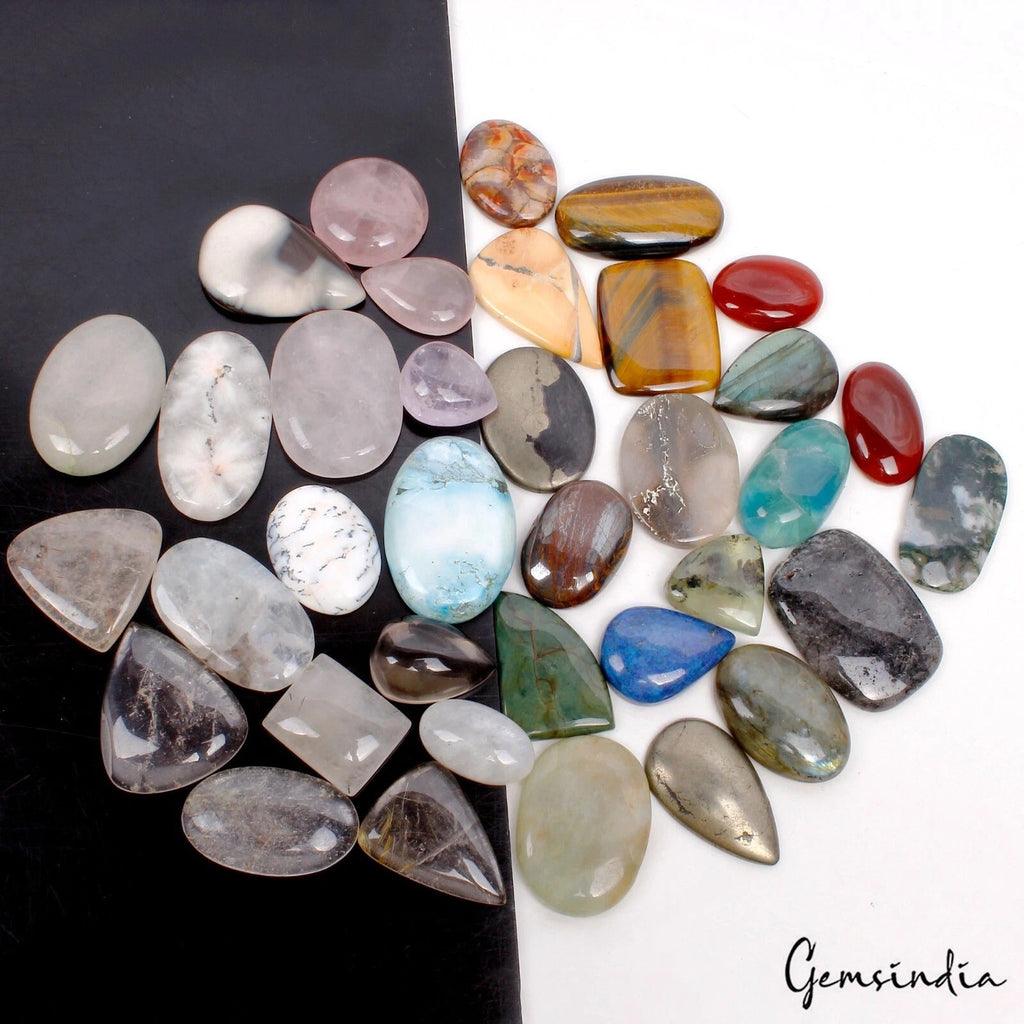 2240 Ct/36 Pcs Natural Multi Color Mix Cab Loose 25mm To 49mm Gems Wholesale Lot