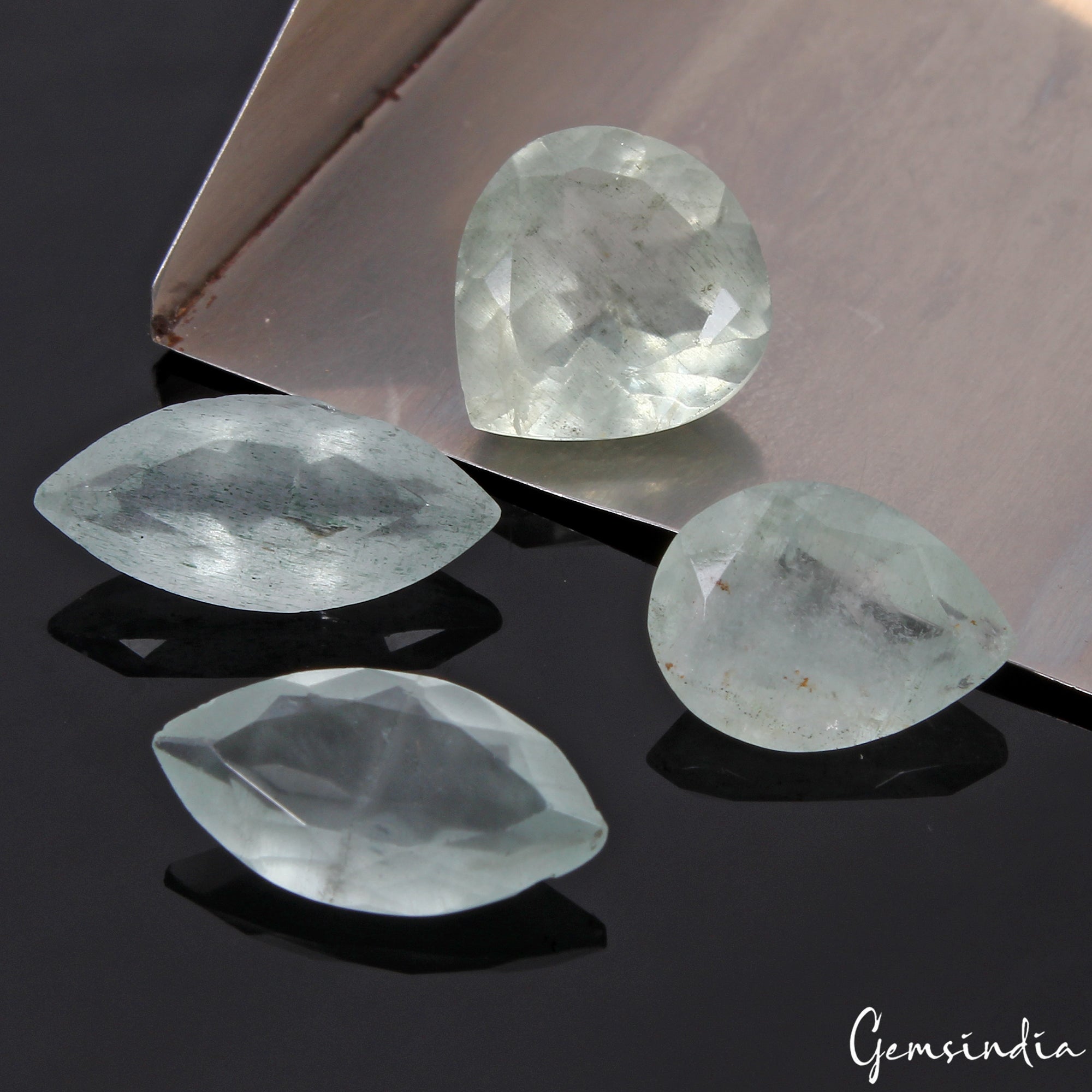 Certified 17.30 Ct/4 Pc Natural Blue Aquamarine Mix Cut Loose Unheated Gemstones