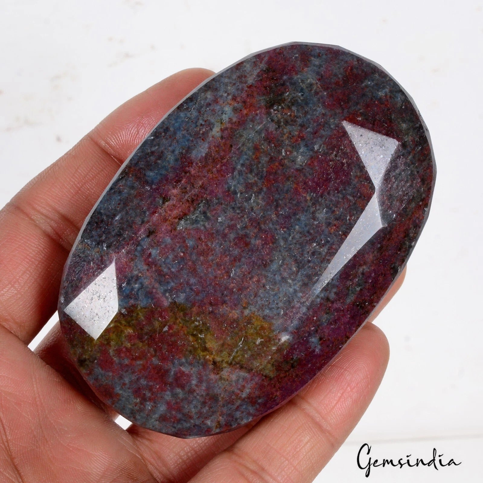 Ruby Kyanite Loose Gemstone, Oval Cut, Untreated — 84 x 56 x 31 mm, 1940 Ct, Madagascar