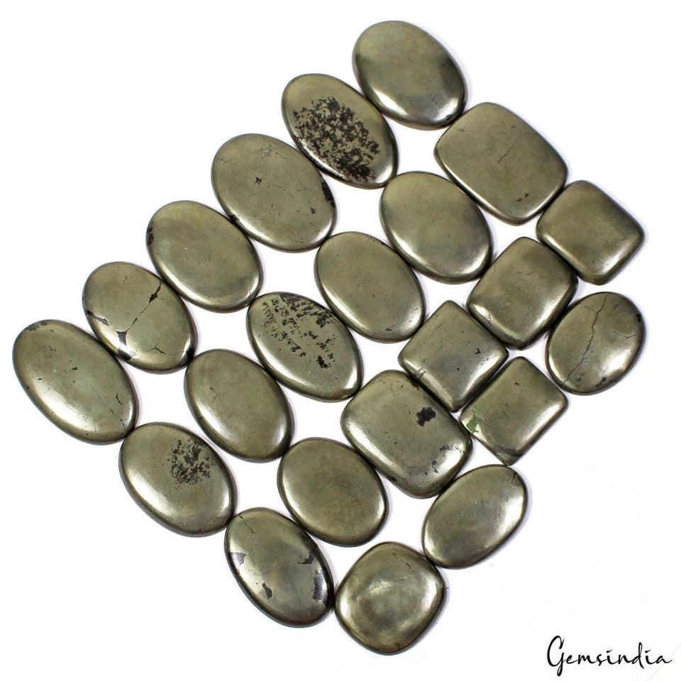 1150 Ct/22 Pcs Natural Untreated Peru Apache Gold Pyrite Mix Cabochon Gemstones