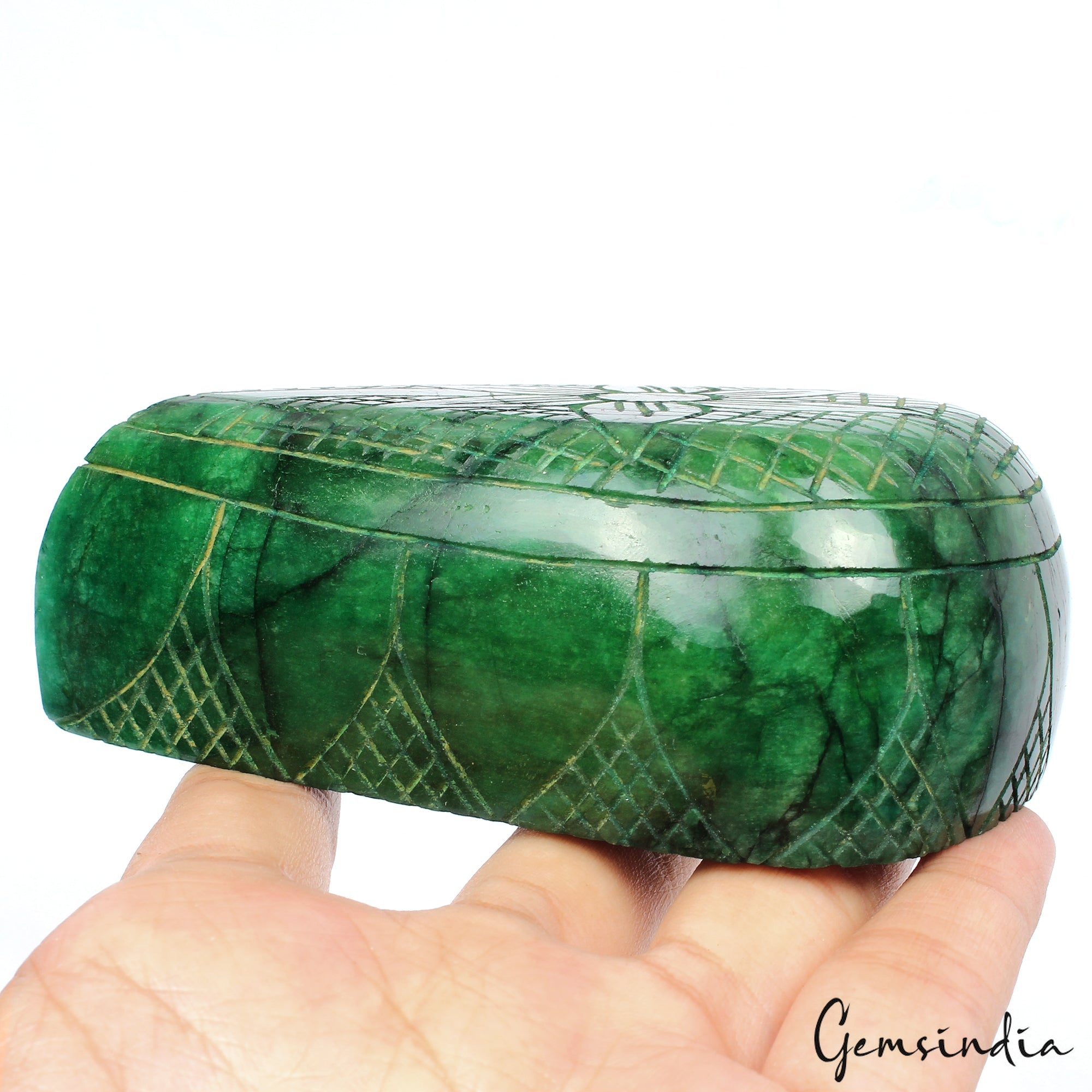 2400 Ct Natural Green Brazilian Emerald Fancy Carving Earth Mined Loose Gemstone