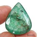 49.60 Ct Natural Zambian Emerald Pear Cut Faceted Pendant Size Certified Gems