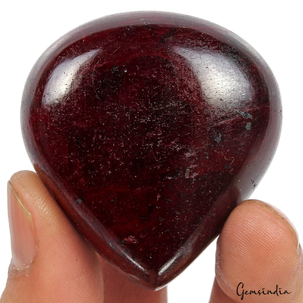 Ruby Cabochon, Color Enhanced, Red — 50 x 47 x 22 mm, 600 Ct
