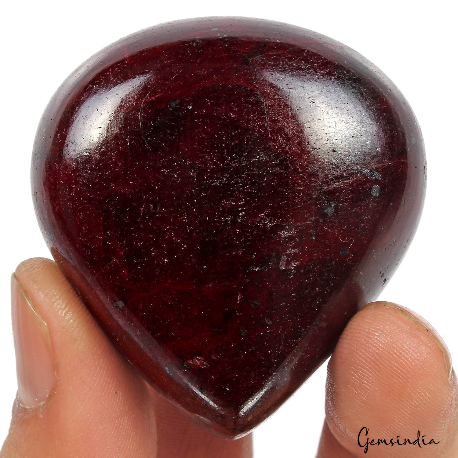 Ruby Cabochon, Color Enhanced, Red — 50 x 47 x 22 mm, 600 Ct