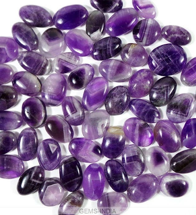 Amethyst Lot, Cabochon, Untreated, Purple — 58 Pieces, 17mm to 25mm, 1000 Ct, Madagascar
