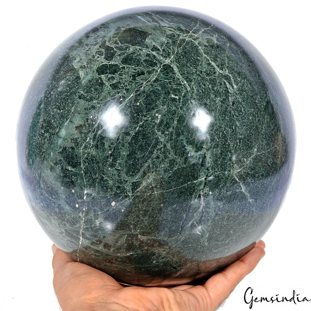 33.28 LB Natural Green Opal Sphere Crystal Ball Mineral Specimen Healing 8.5"