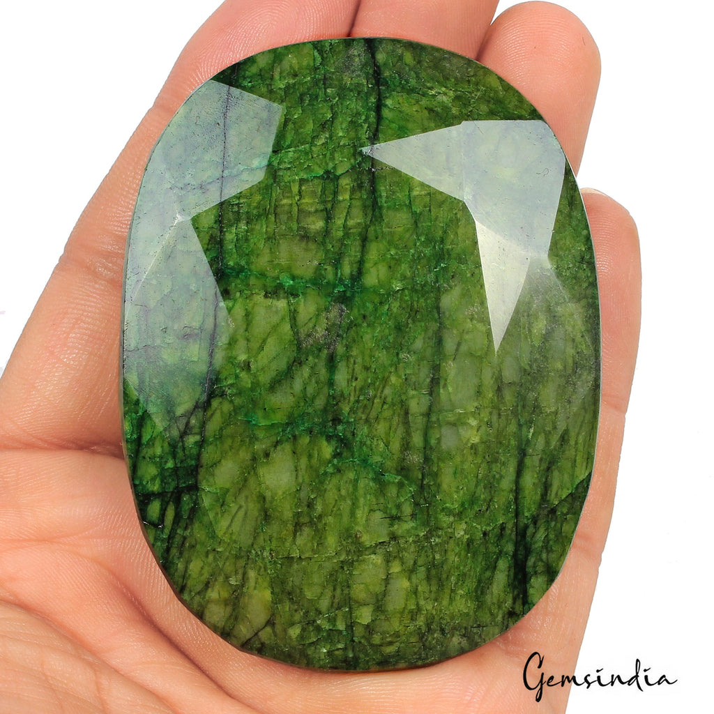 740 Ct Natural Green Brazilian Emerald Oval Cut Faceted Earth Mined Huge Gems